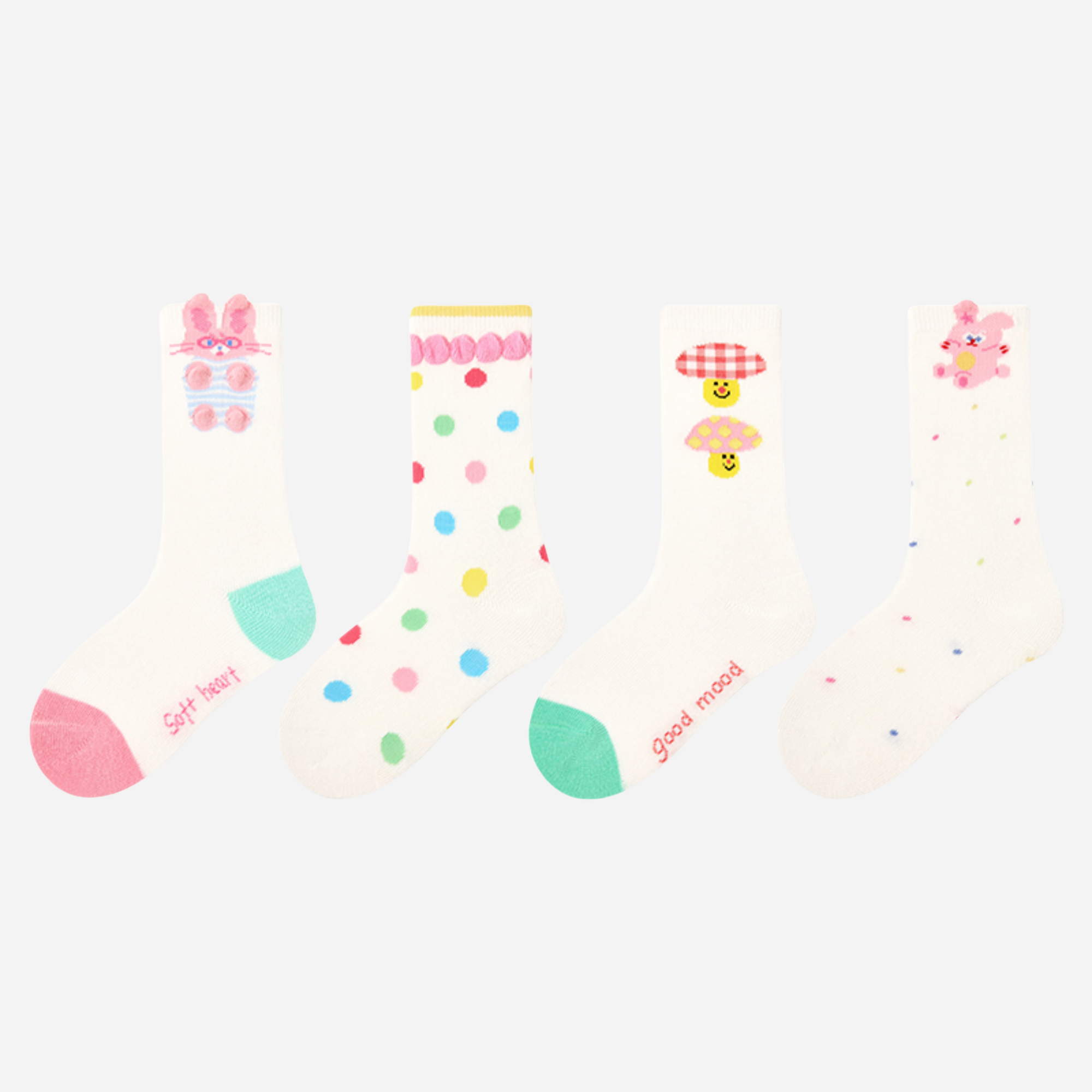 Kids' Bunny & Dots-4 Pack