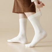 Women's 97% Cotton 6.6" Essential Crew Socks - product photo showing soft cotton comfort
