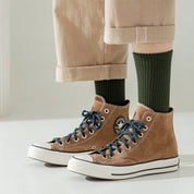 Men's 92% Mercerized Cotton 8.5" Business Crew Socks - product photo showing soft cotton comfort
