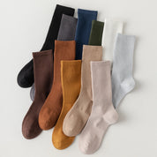Men's 92% Mercerized Cotton 8.5" Business Crew Socks - product photo showing soft cotton comfort