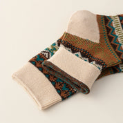 Men's Vintage Fair Isle Textured Wool Blend Ankle Socks