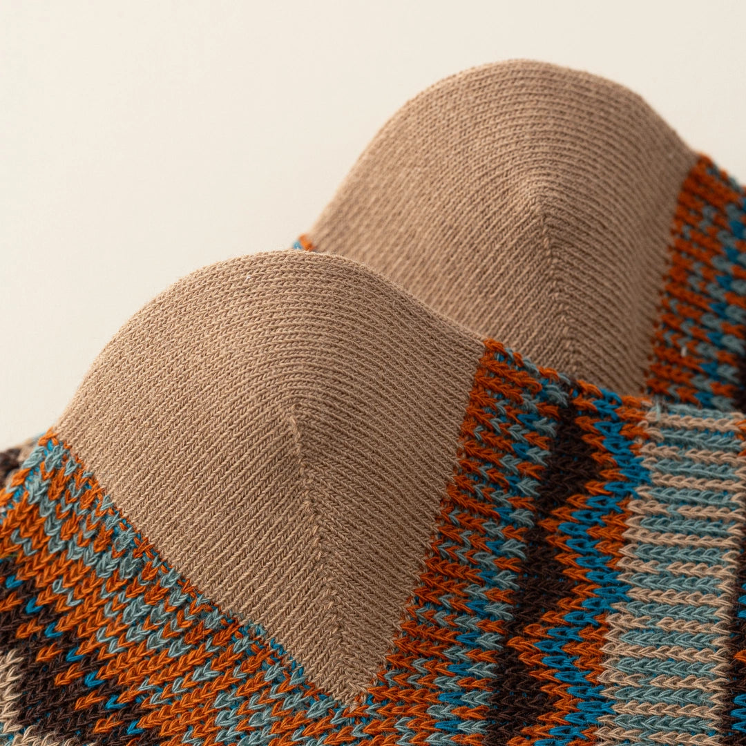 Men's Vintage Fair Isle Textured Wool Blend Ankle Socks