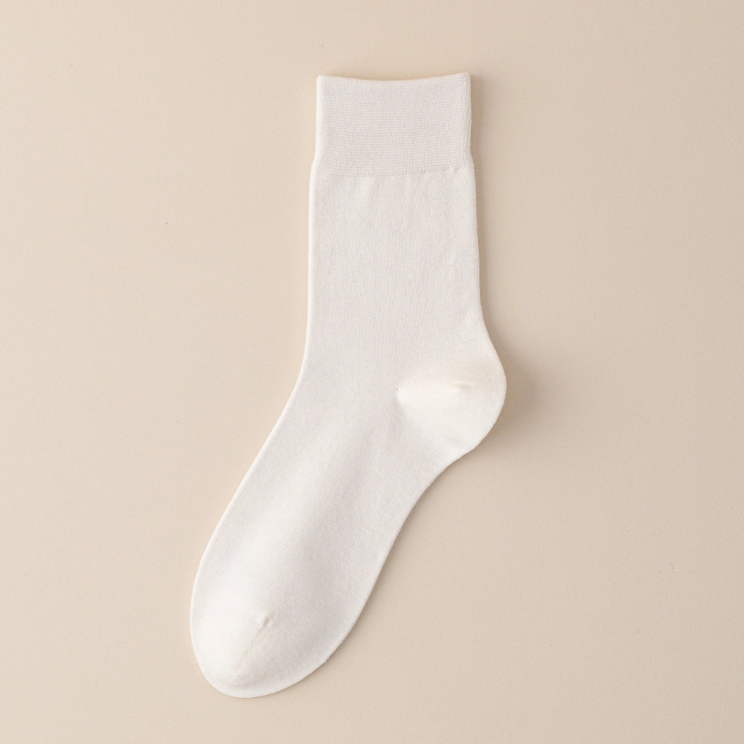 Men's Dual-Layer Cotton Exterior & Merino Wool Lined Ribbed Crew Socks