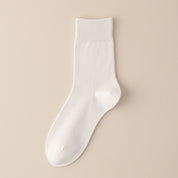 Men's Dual-Layer Cotton Exterior & Merino Wool Lined Ribbed Crew Socks