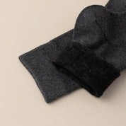 Men's Dual-Layer Cotton Exterior & Merino Wool Lined Ribbed Crew Socks