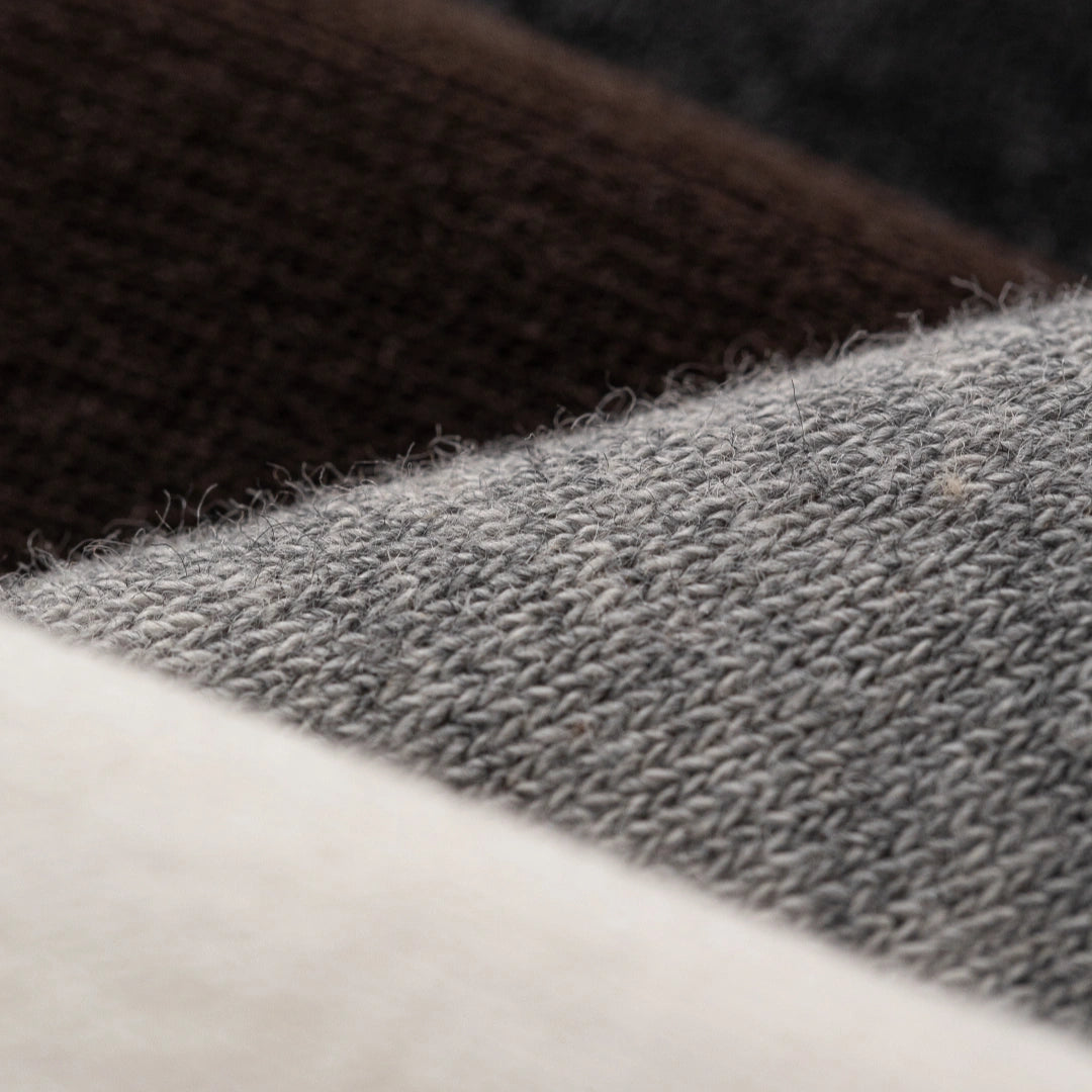 Men's Dual-Layer Cotton Exterior & Merino Wool Lined Ribbed Crew Socks