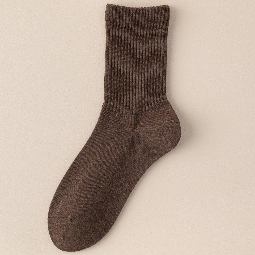 Men's Dual-Knit Cotton-Faced Merino Wool-Lined Thermal Crew Socks