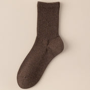 Men's Dual-Knit Cotton-Faced Merino Wool-Lined Thermal Crew Socks