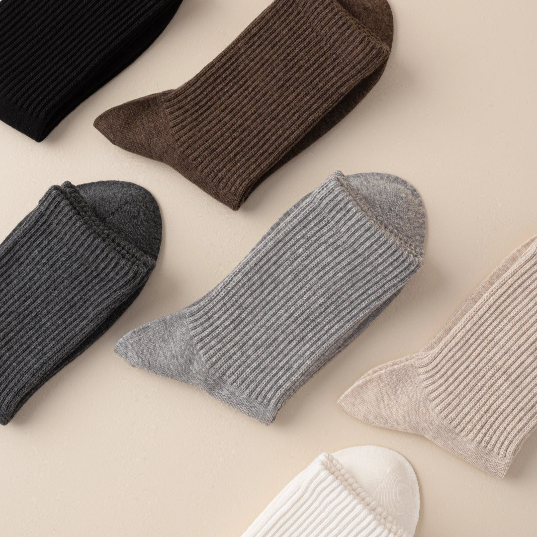 Men's Dual-Knit Cotton-Faced Merino Wool-Lined Thermal Crew Socks