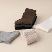 Men's Dual-Knit Cotton-Faced Merino Wool-Lined Thermal Crew Socks