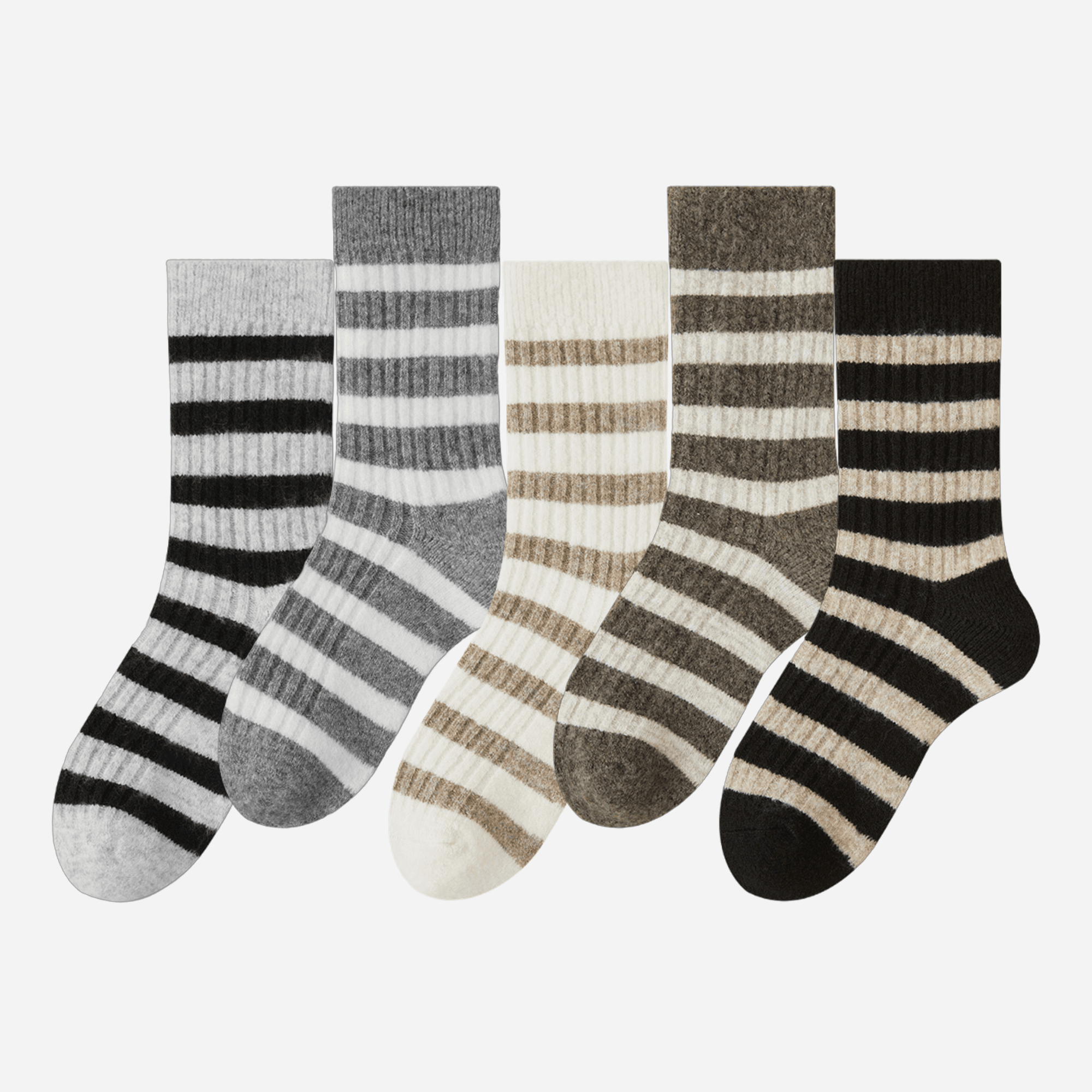 Women's Cozy Wool Blend Striped Socks - Single Pair