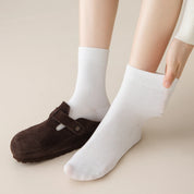 Women's 98% Cotton Fine-Ribbed Quarter Socks