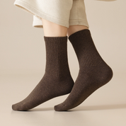 Women's Dual-Knit Cotton-Faced Wool-Lined Thermal Crew Socks