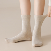 Men's Dual-Layer Cotton Exterior & Merino Wool Lined Ribbed Crew Socks