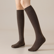 Women's Dual-Layer Cotton Exterior & Merino Wool Lined Calf Socks