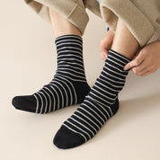 Men's 99% Combed Cotton Striped Bed & Sleep Socks