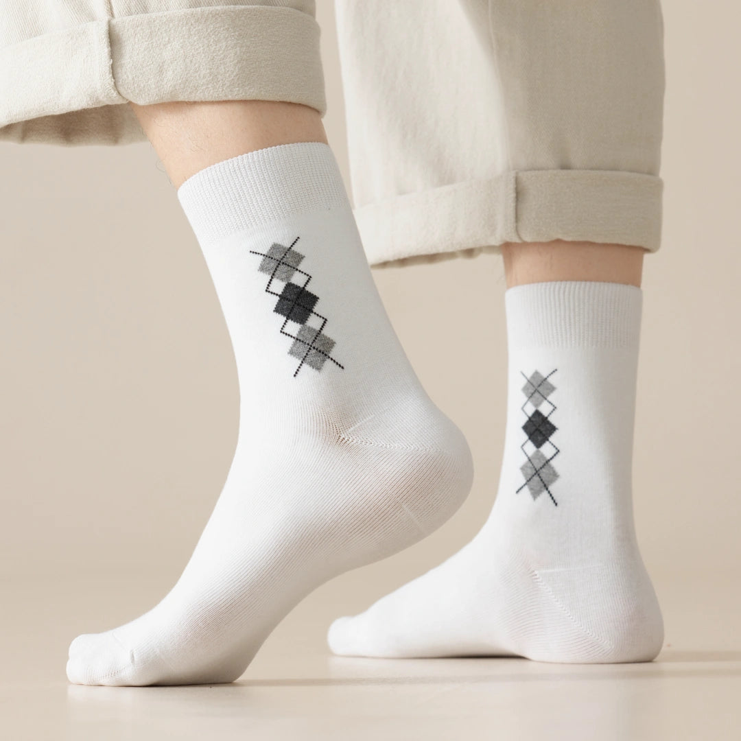 Men's 98% Premium Combed Cotton Classic Argyle Crew Socks