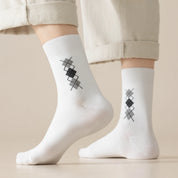 Men's 98% Premium Combed Cotton Classic Argyle Crew Socks