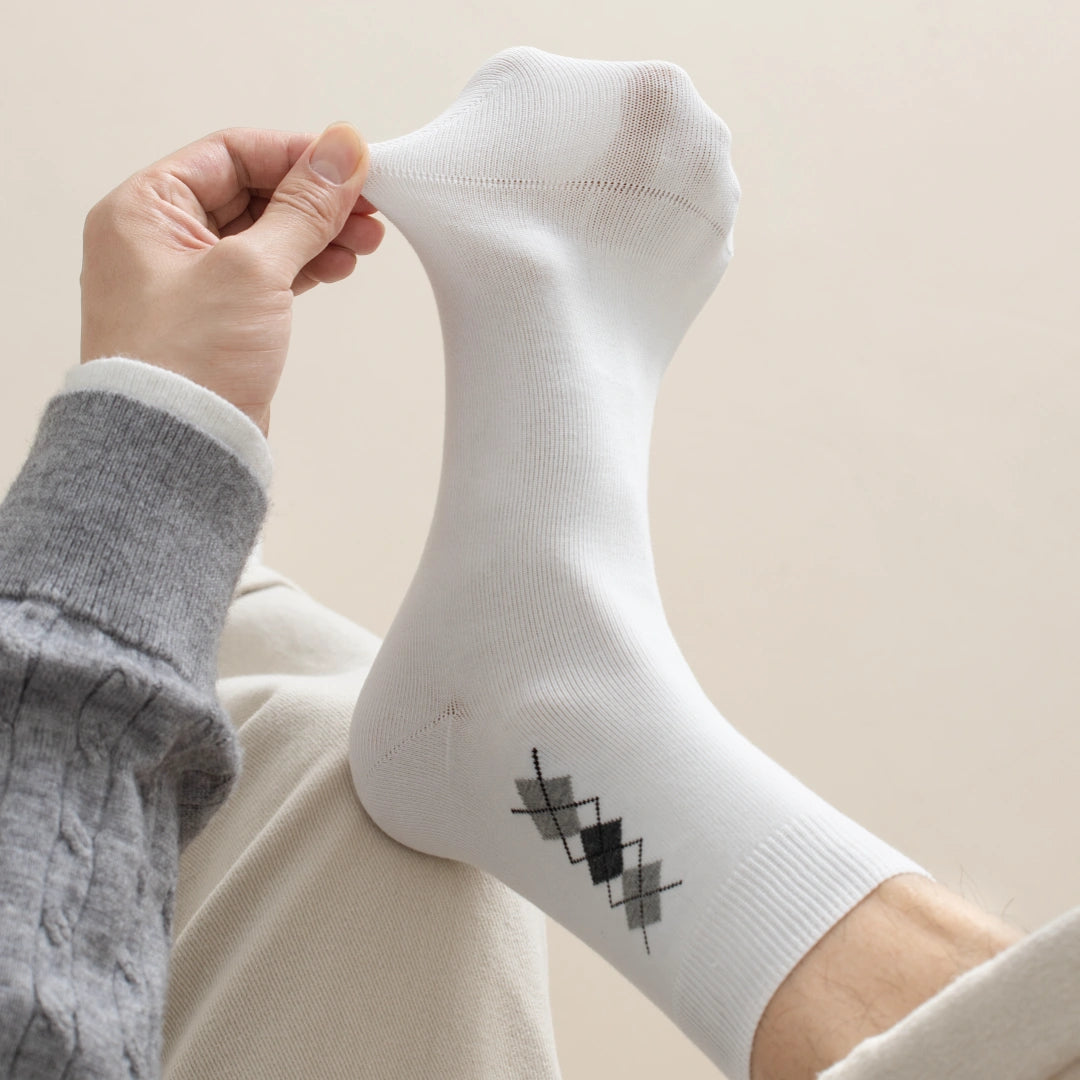 Men's 98% Premium Combed Cotton Classic Argyle Crew Socks