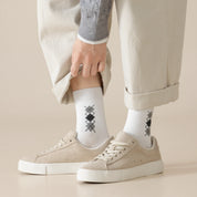 Men's 98% Premium Combed Cotton Classic Argyle Crew Socks