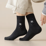 Men's 98% Premium Combed Cotton Classic Argyle Crew Socks