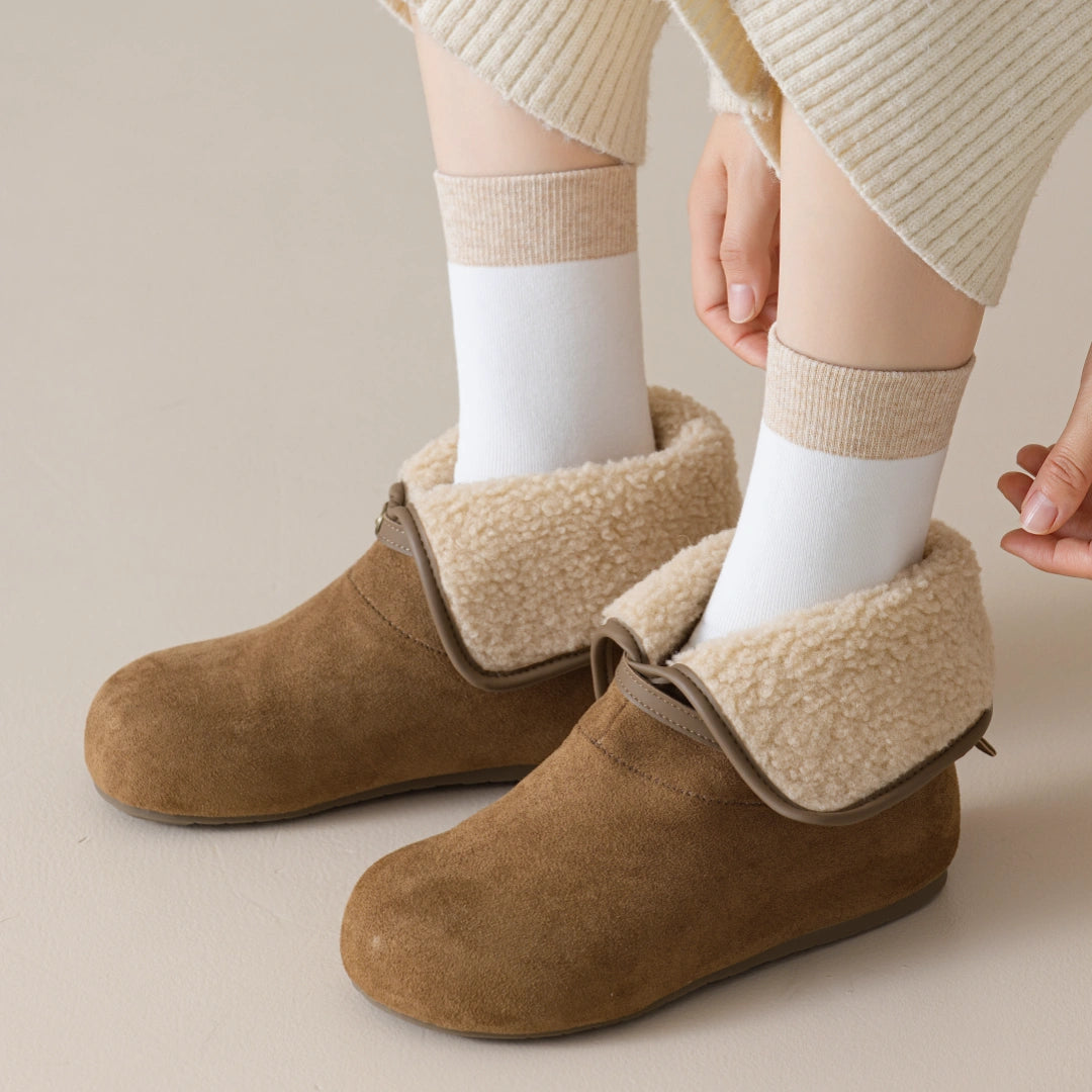 Women's 98% Cotton 5.5" Color-Block Full Terry Crew Socks
