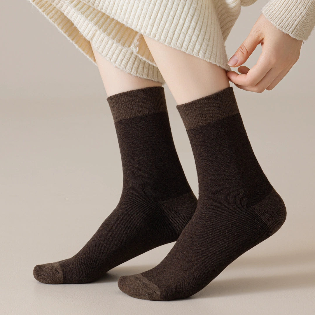 Women's 98% Cotton 5.5" Color-Block Full Terry Crew Socks