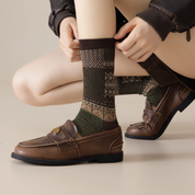 Women's Combed Cotton Blend 7.1" Textured Knit Multi-Pattern Crew Socks