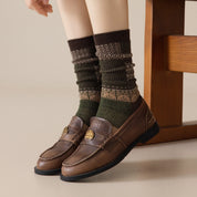 Women's Combed Cotton Blend 7.1" Textured Knit Multi-Pattern Crew Socks