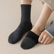 Men's Dual-Knit Cotton-Faced Worsted Wool-Lined Thermal Crew Socks