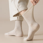 Men's Dual-Knit Cotton-Faced Worsted Wool-Lined Thermal Crew Socks