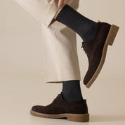 Men's Dual-Knit Cotton-Faced Worsted Wool-Lined Thermal Crew Socks