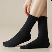Women's TENCEL™ & Merino Wool Blend 6.3" Rolled Cuff Crew Socks