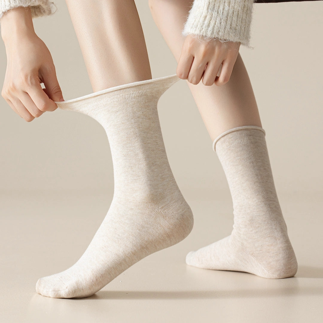 Women's TENCEL™ & Merino Wool Blend 6.3" Rolled Cuff Crew Socks