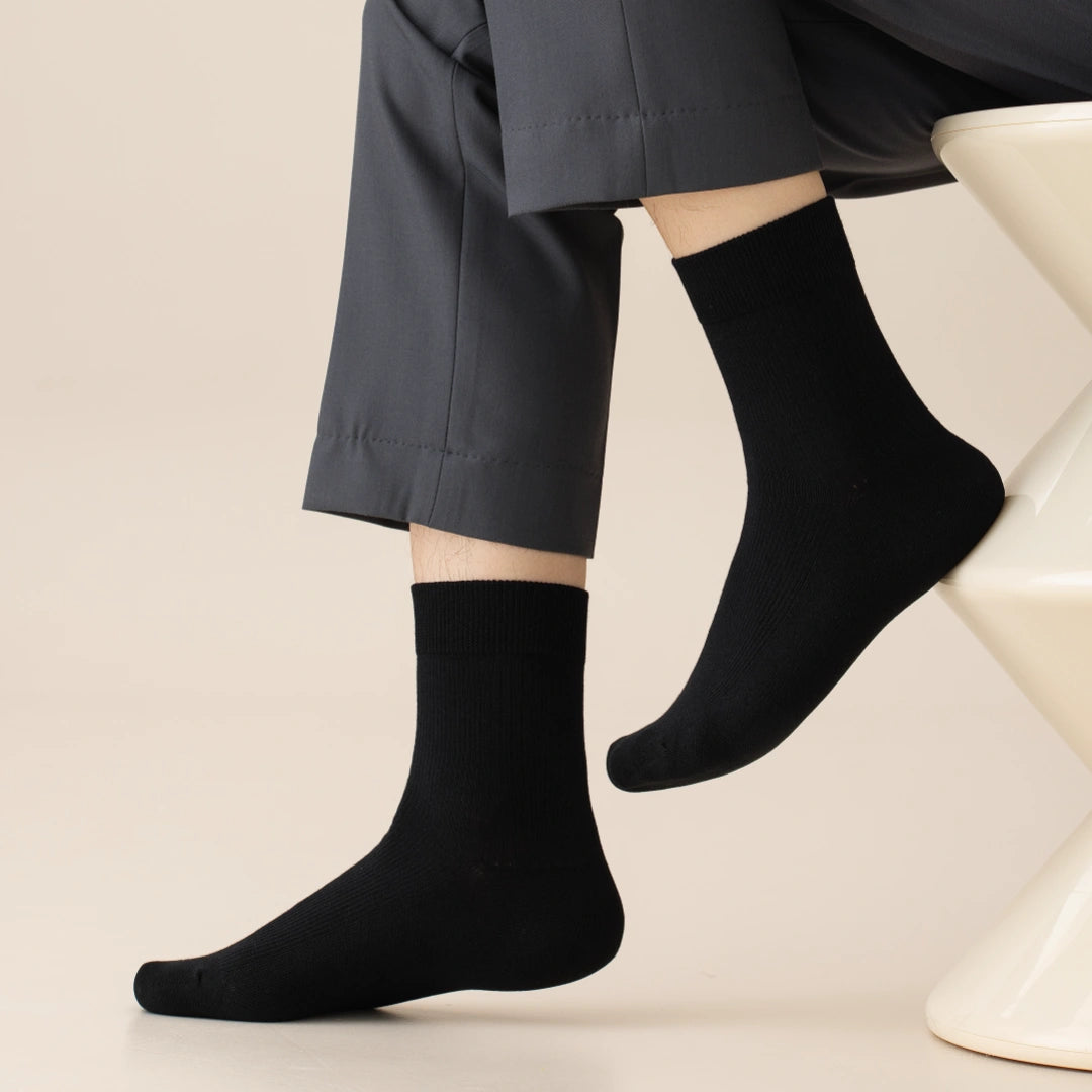 Men's 98% Cotton Fine-Ribbed Quarter Socks