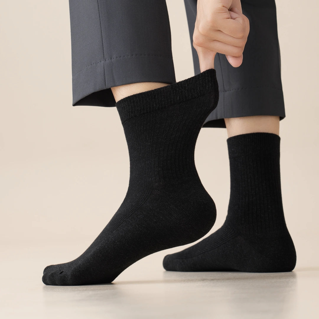 Men's 98% Cotton Fine-Ribbed Quarter Socks