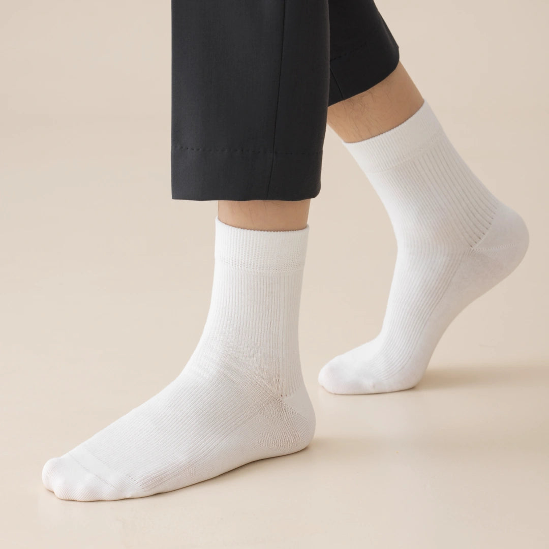 Men's 98% Cotton Fine-Ribbed Quarter Socks