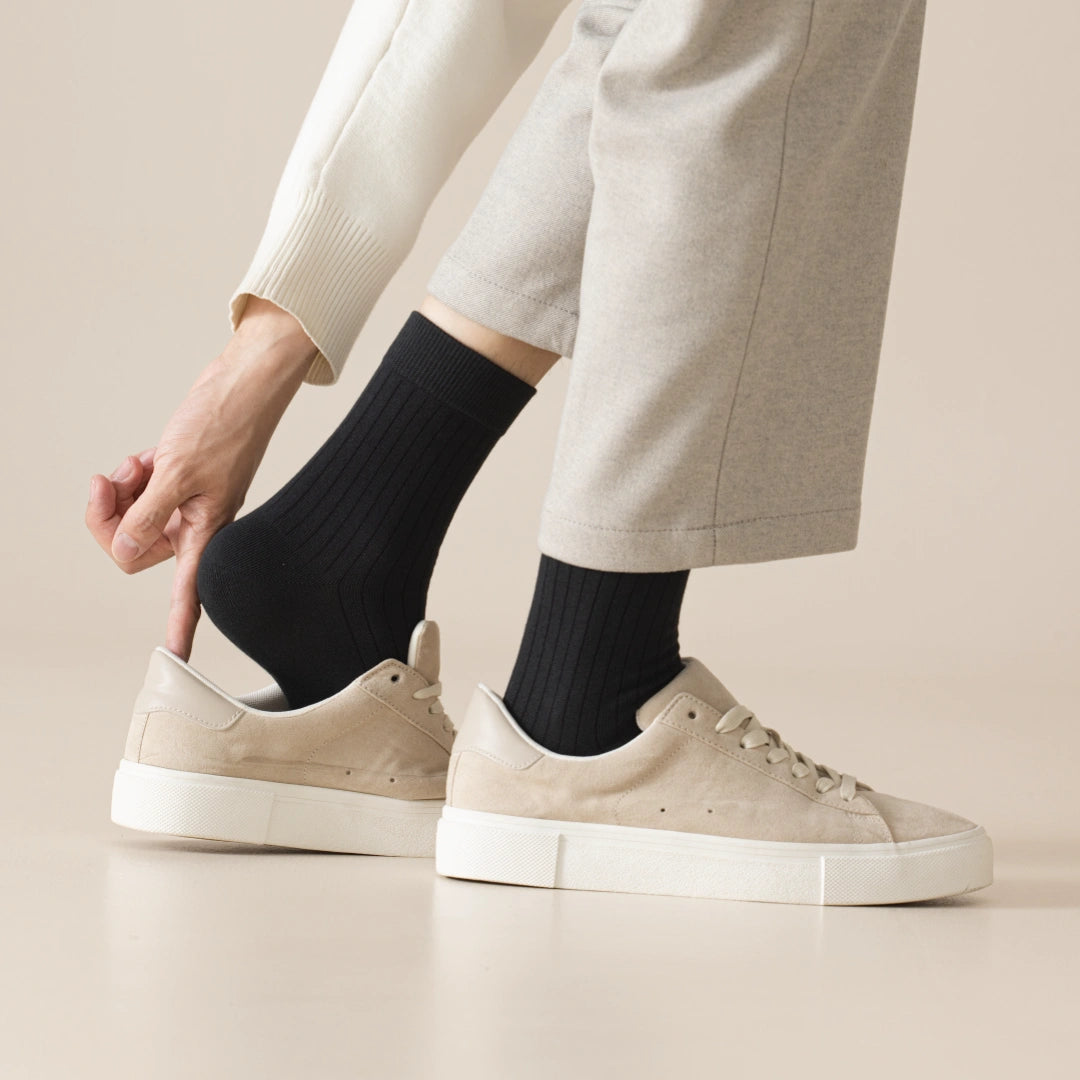 Men's 99% Supima® Cotton Wide-Ribbed Crew Socks