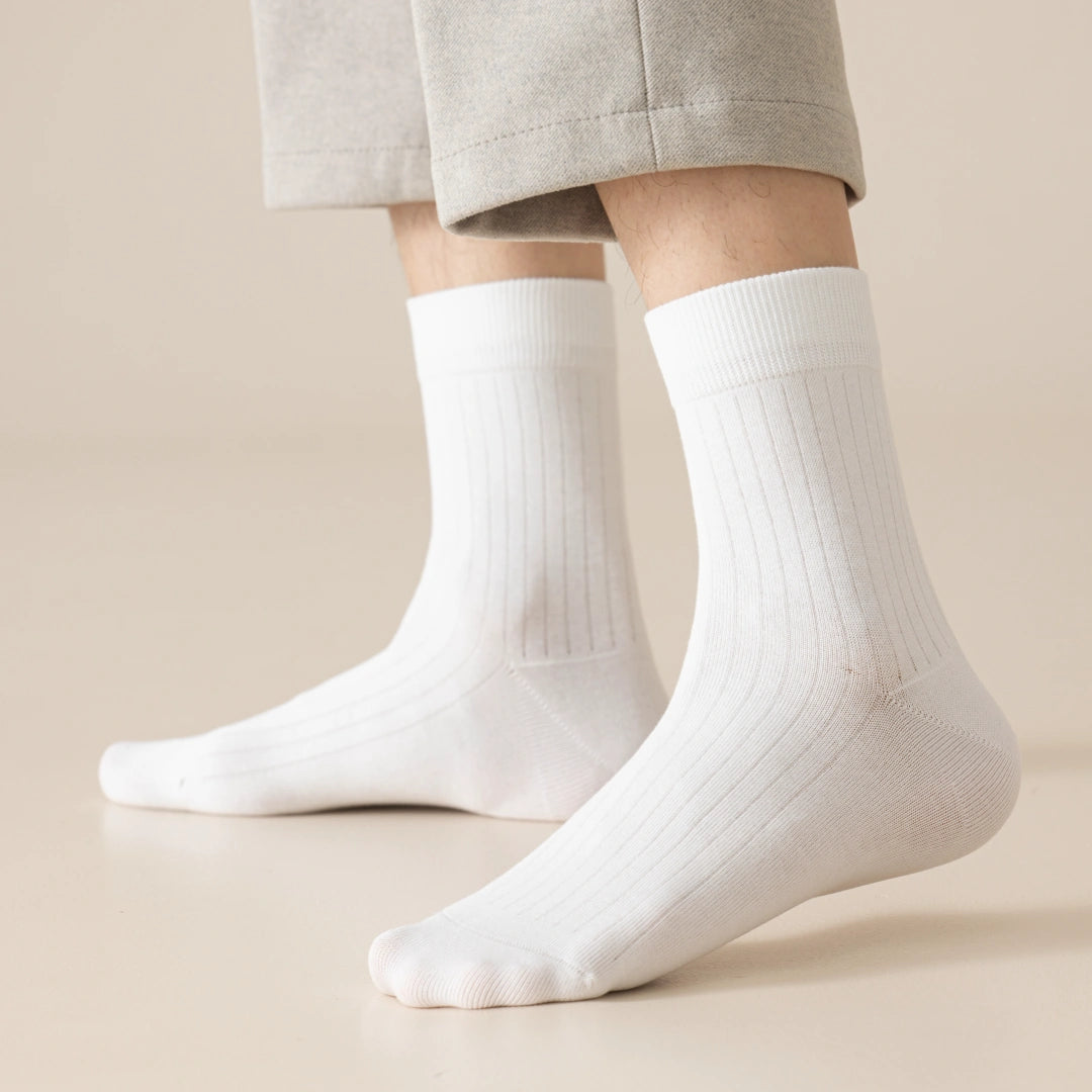 Men's 99% Supima® Cotton Wide-Ribbed Crew Socks
