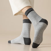 Men's 98% Cotton 5" Color-Block Full Terry Crew Socks