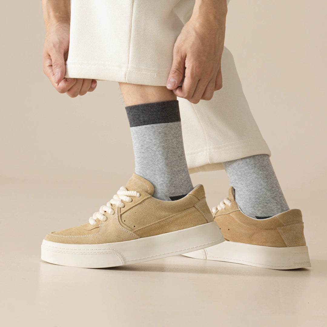 Men's 98% Cotton 5" Color-Block Full Terry Crew Socks
