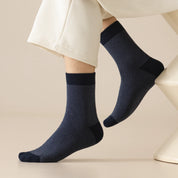 Men's 98% Cotton 5" Color-Block Full Terry Crew Socks