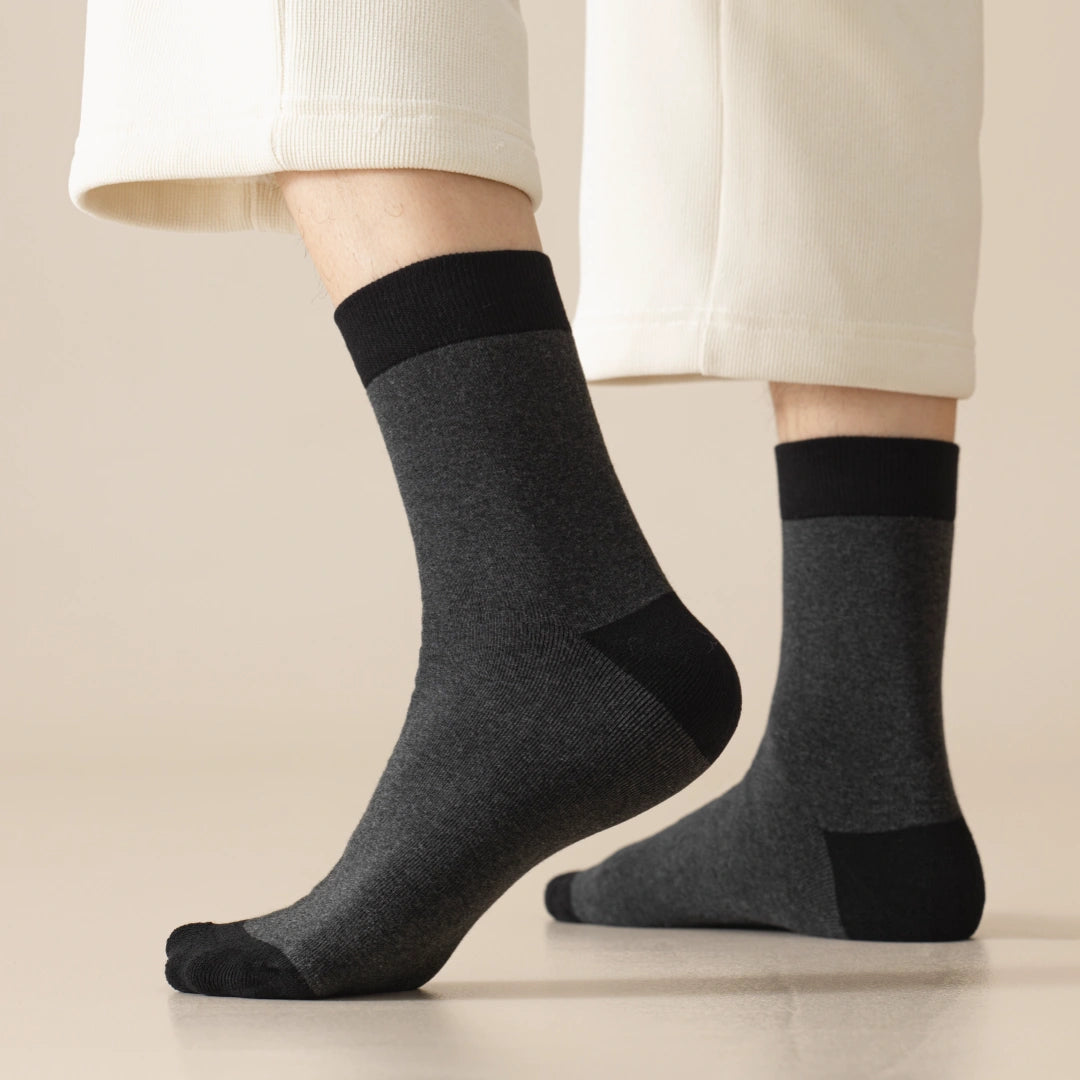 Men's 98% Cotton 5" Color-Block Full Terry Crew Socks