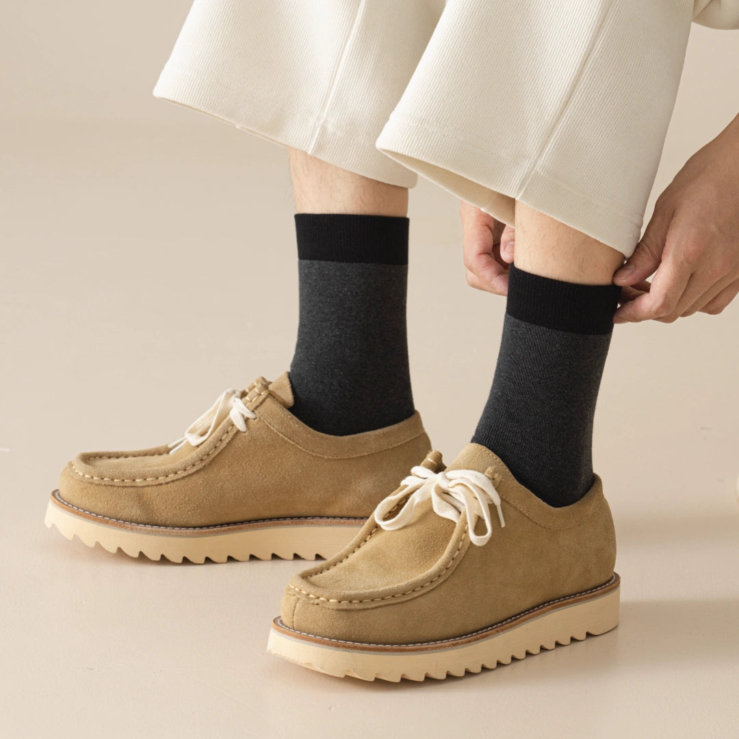 Men's 98% Cotton 5" Color-Block Full Terry Crew Socks