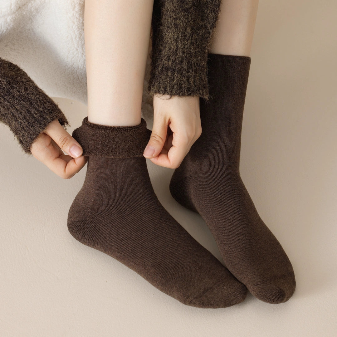Women's 98% Premium Cotton 5.8" Fully Cushioned Terry Warm Crew Socks