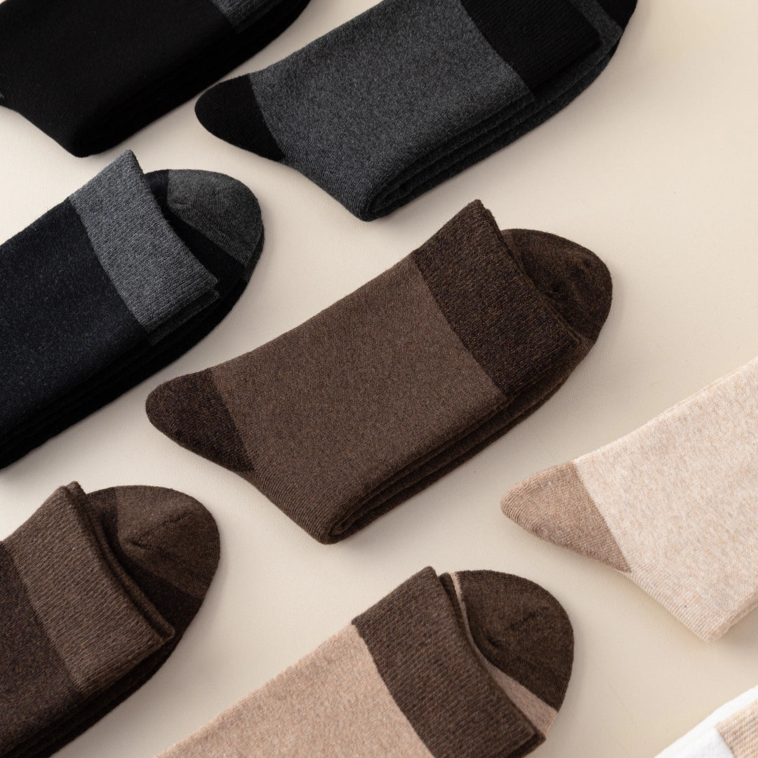 Women's 98% Cotton 5.5" Color-Block Full Terry Crew Socks