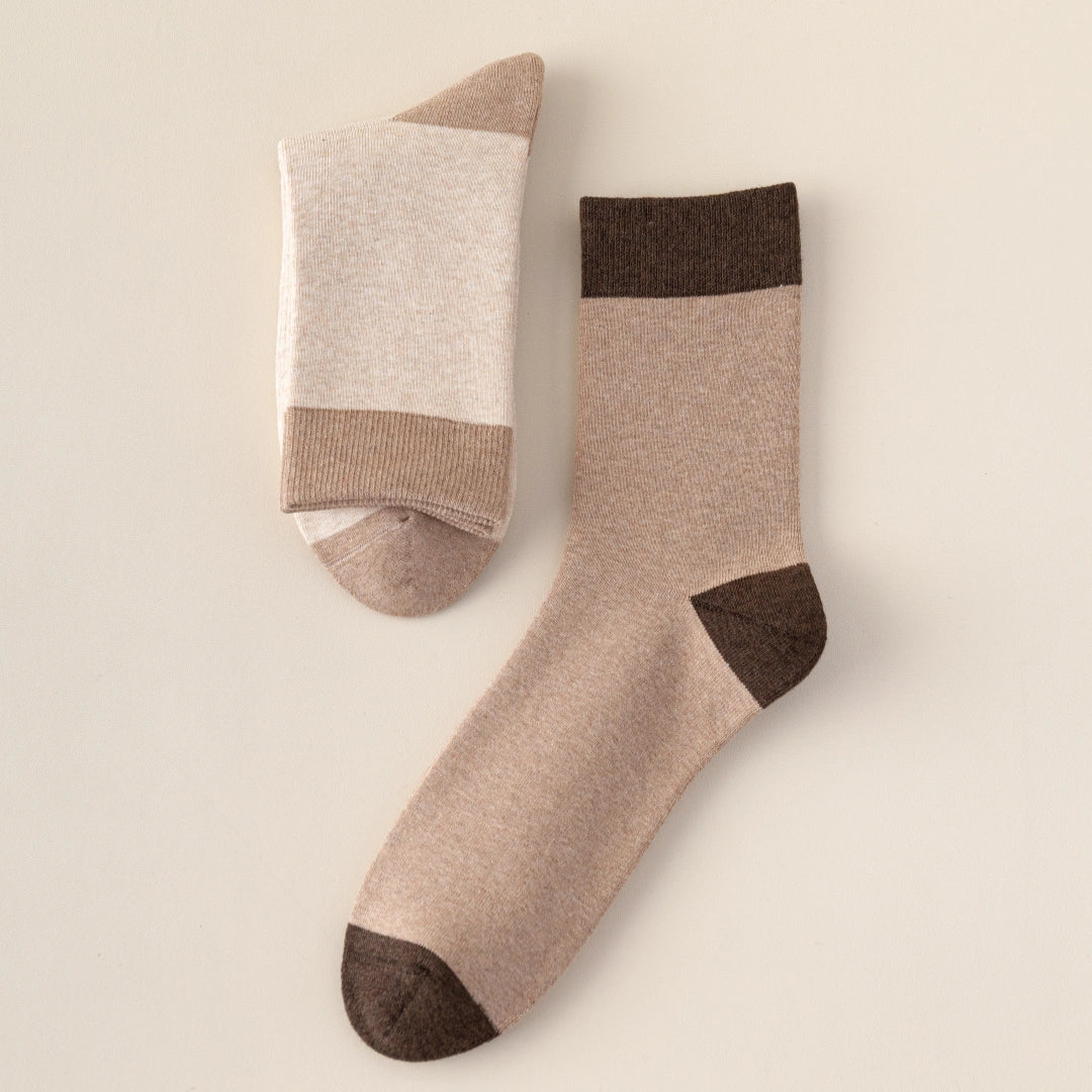 Women's 98% Cotton 5.5" Color-Block Full Terry Crew Socks
