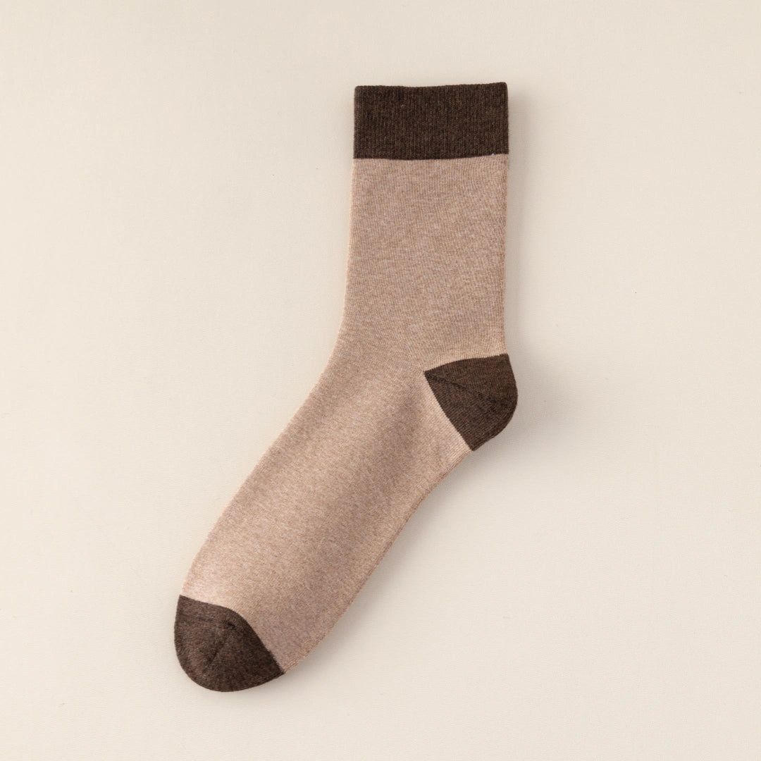 Women's 98% Cotton 5.5" Color-Block Full Terry Crew Socks