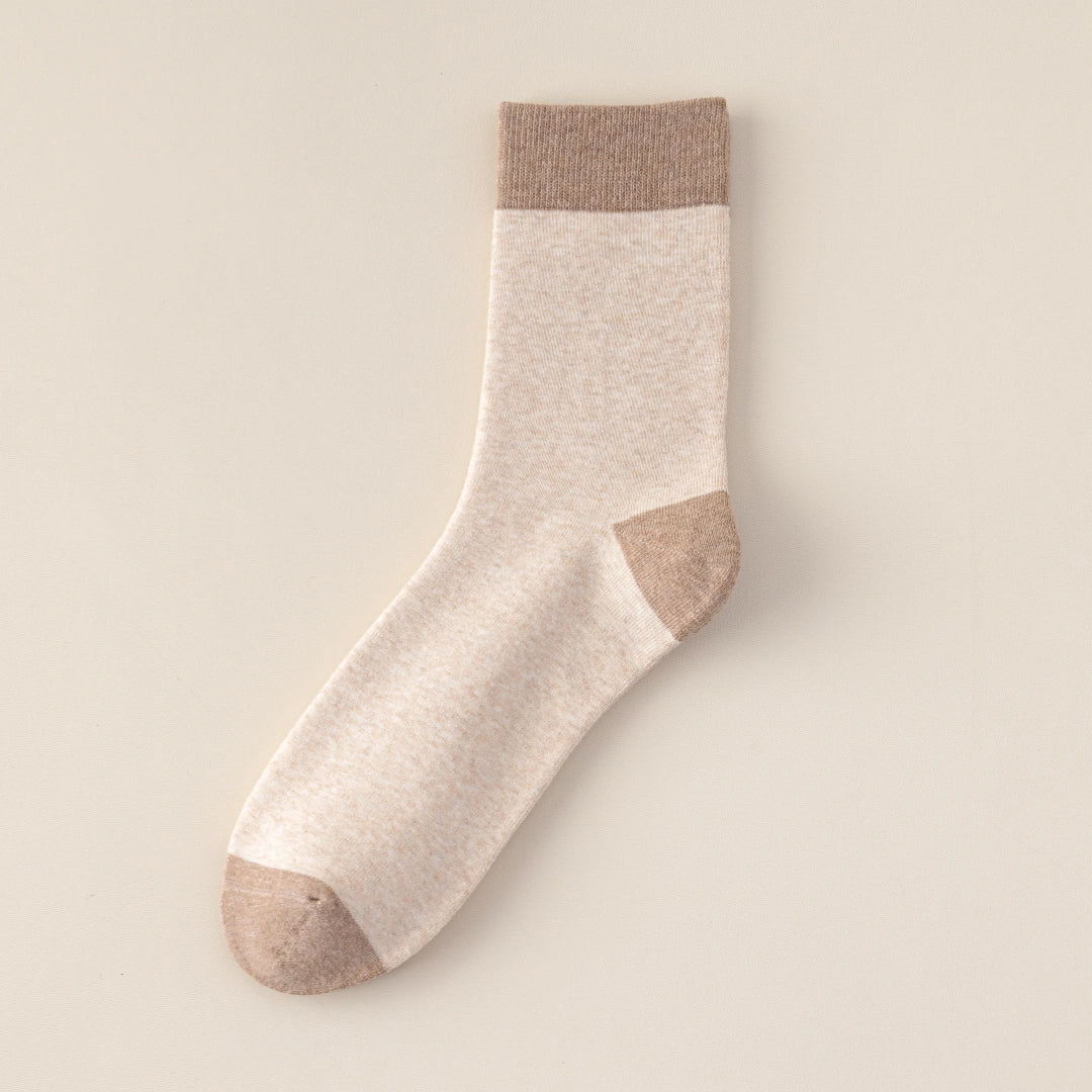 Women's 98% Cotton 5.5" Color-Block Full Terry Crew Socks