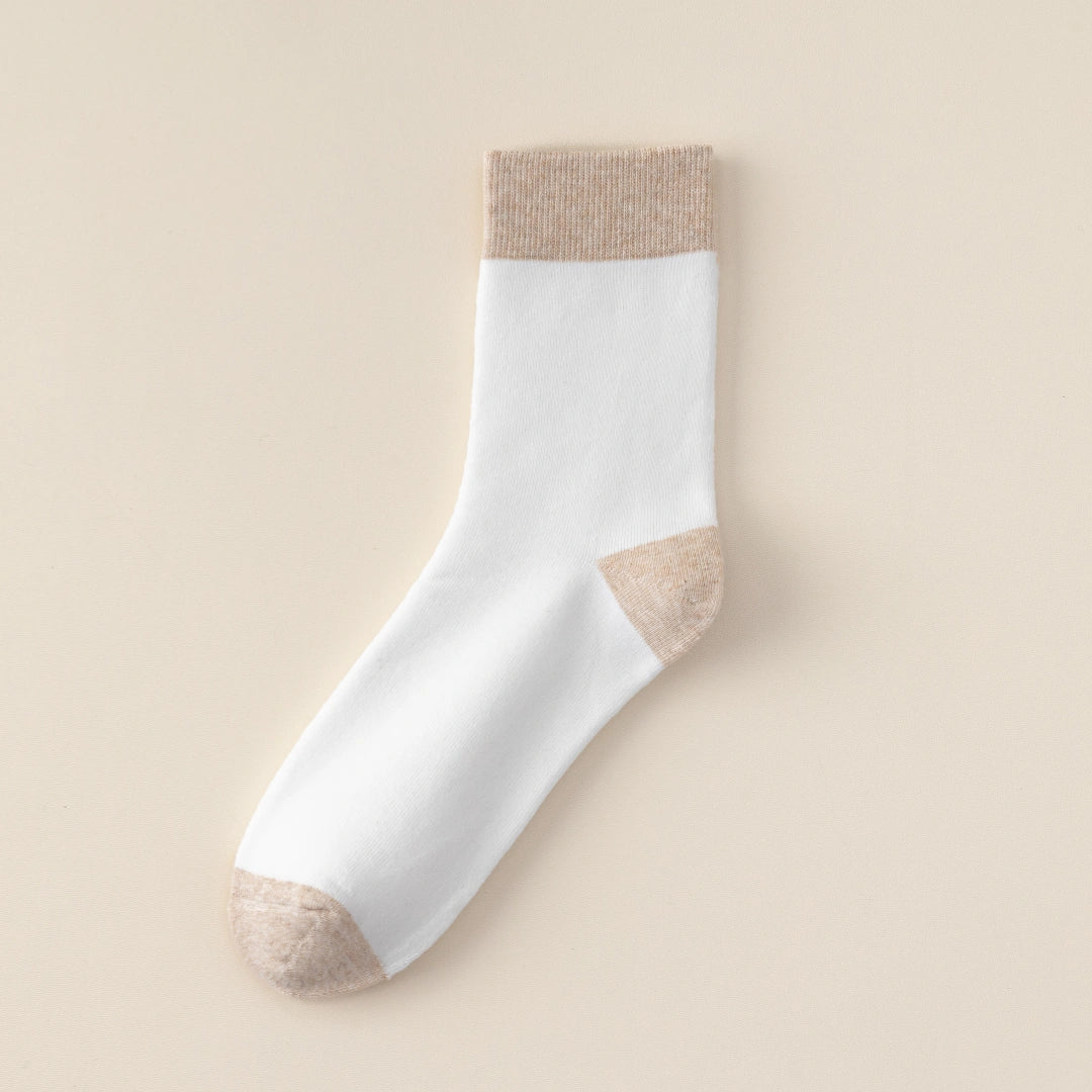 Women's 98% Cotton 5.5" Color-Block Full Terry Crew Socks